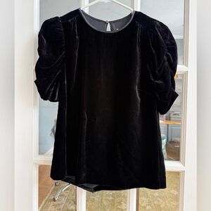 NWT - Black Velvet Short Sleeve Top - Size 2